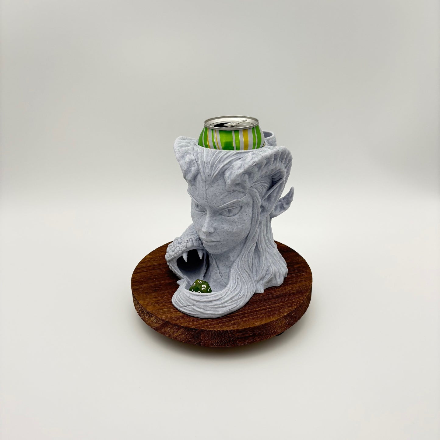 Infernal Gambit Can Holder & Dice Tower - Tiefling & Serpent Fantasy Accessory for TTRPGs - Approx. 6" x 5.5" x 5.5"