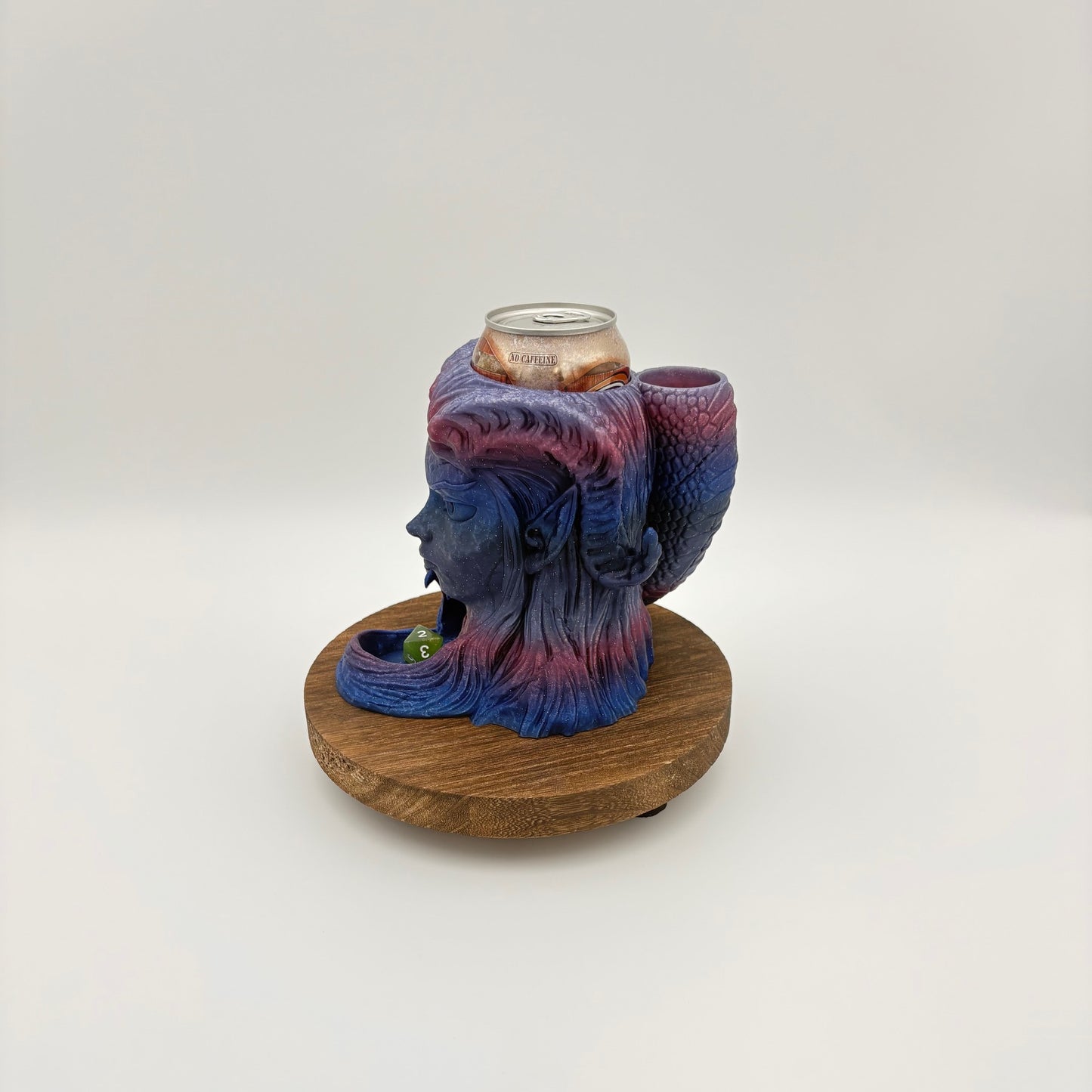 Infernal Gambit Can Holder & Dice Tower - Tiefling & Serpent Fantasy Accessory for TTRPGs - Approx. 6" x 5.5" x 5.5"