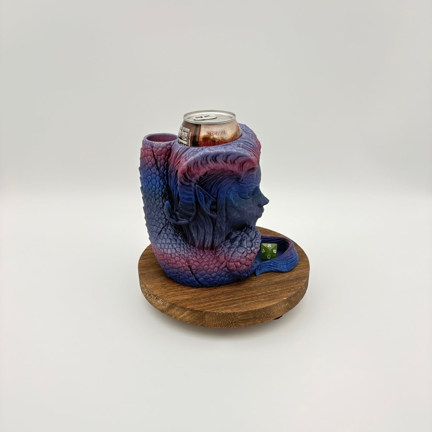 Infernal Gambit Can Holder & Dice Tower - Tiefling & Serpent Fantasy Accessory for TTRPGs - Approx. 6" x 5.5" x 5.5"