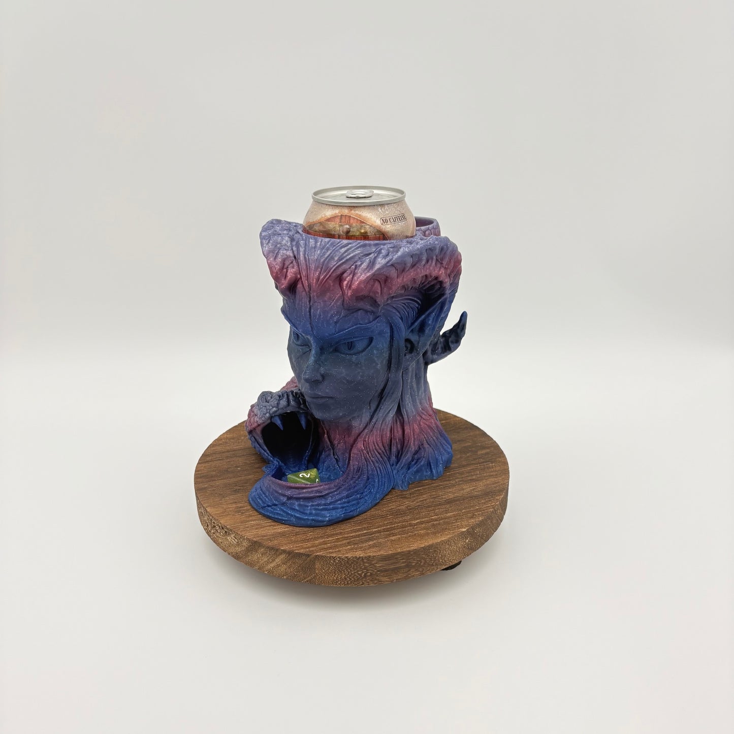 Infernal Gambit Can Holder & Dice Tower - Tiefling & Serpent Fantasy Accessory for TTRPGs - Approx. 6" x 5.5" x 5.5"