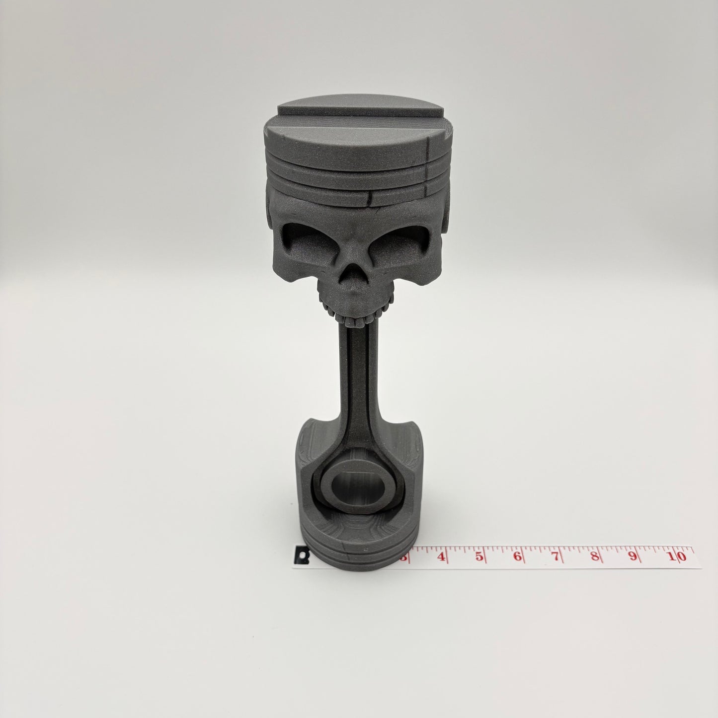 Piston Reaper Headphone Holder - Skull & Engine-Inspired - Approx. 3.5" x 3.5" x 11"