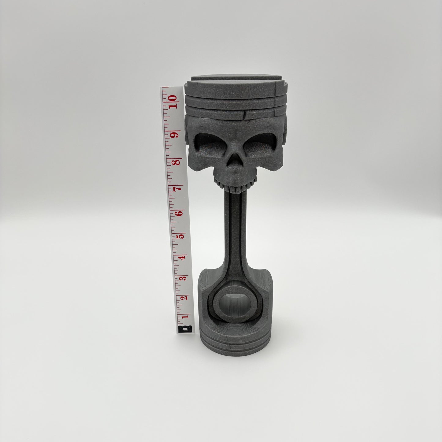 Piston Reaper Headphone Holder - Skull & Engine-Inspired - Approx. 3.5" x 3.5" x 11"