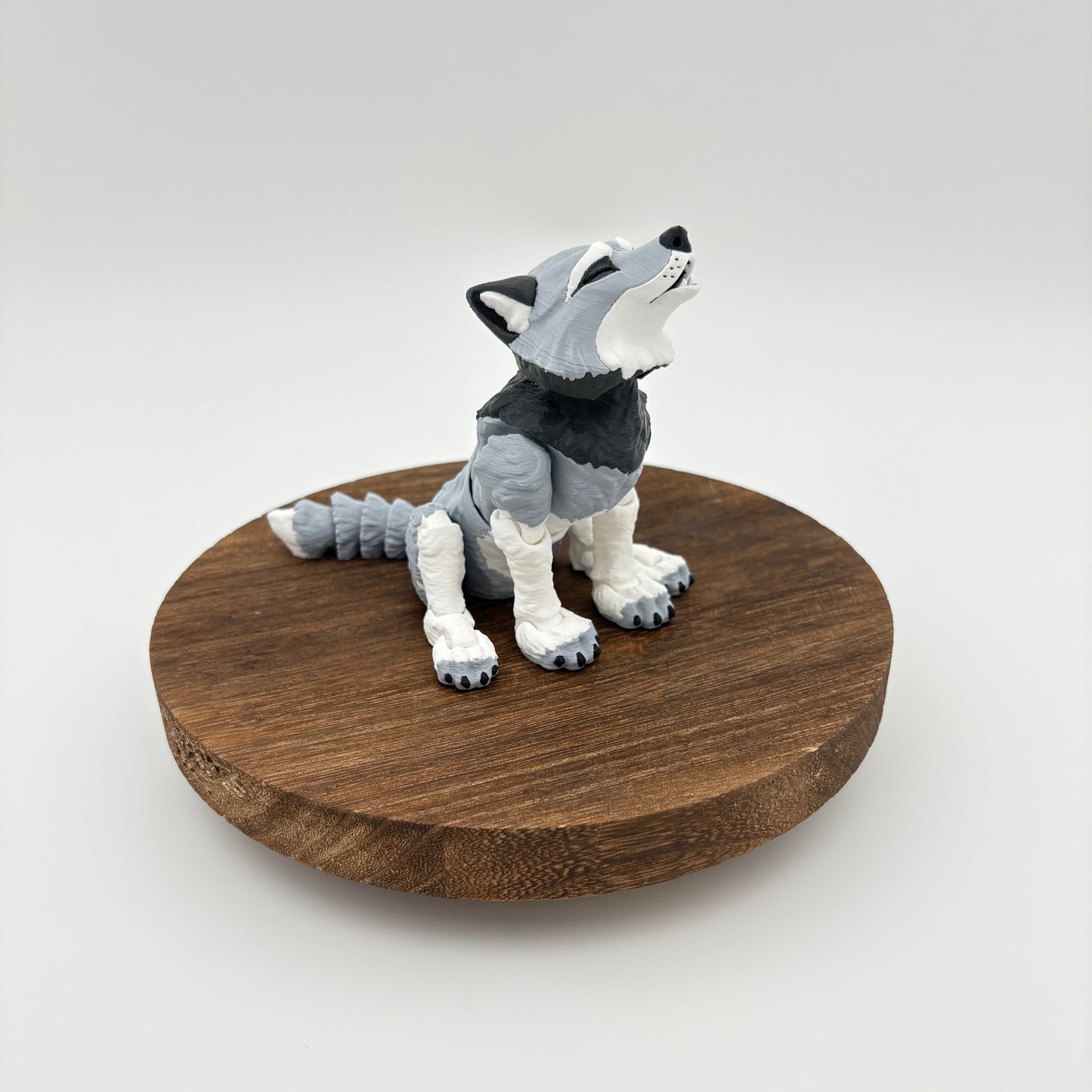 Wolves - Flexi 3D Printed - Howling Wolf & Smiling Wolf (approx. 4" tall Sitting)