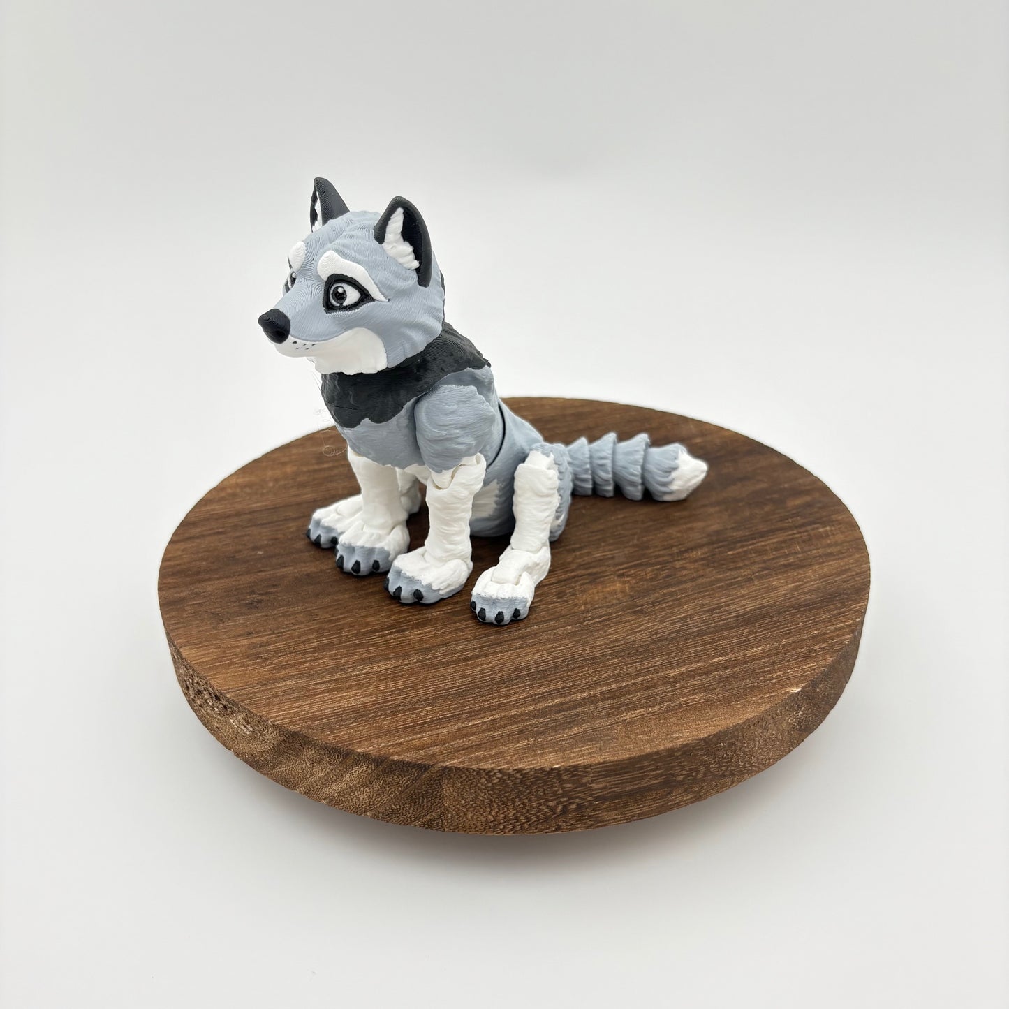 Wolves - Flexi 3D Printed - Howling Wolf & Smiling Wolf (approx. 4" tall Sitting)