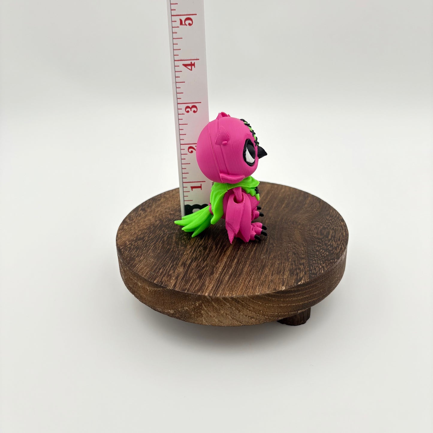 Owl - 3D Printed Articulated Owl Toy, with Fluorescent Green - Desk Pet