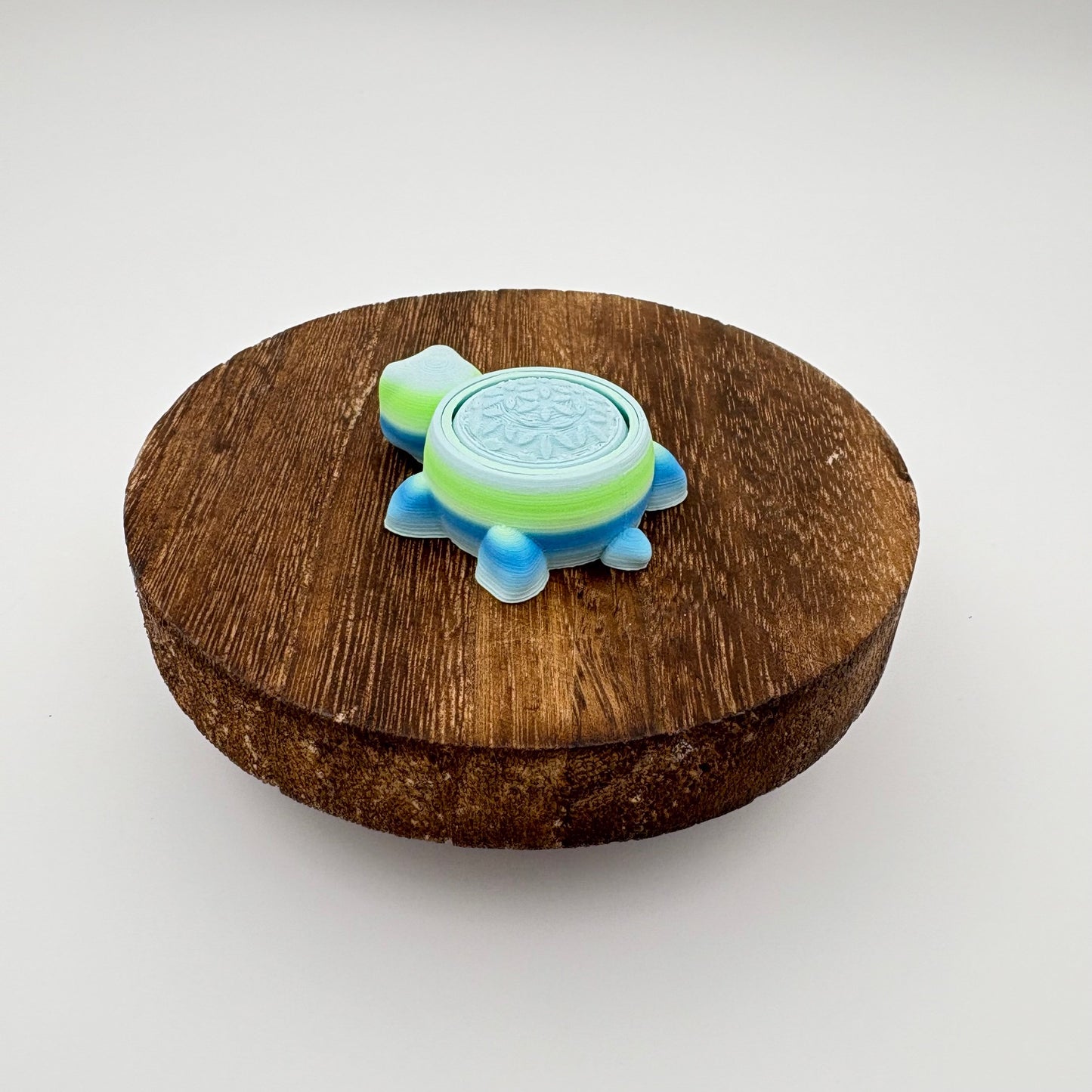 Turtle Gyro Fidget Spinner - 5 Textured Pattern Shells, 3D Printed Stress Relief Toy