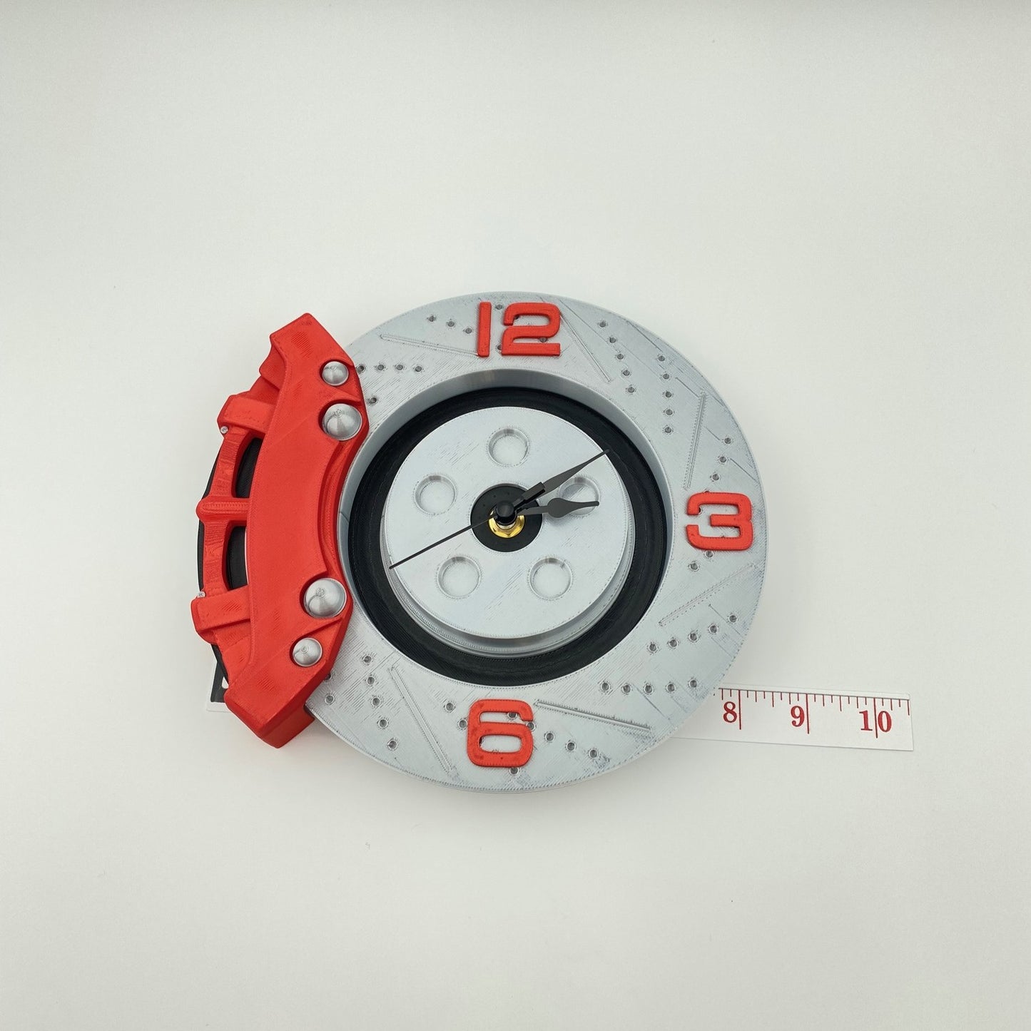 "Break Time" Clock - 3D Printed Brake Disc Wall Clock - Approx. 8.5" Wide