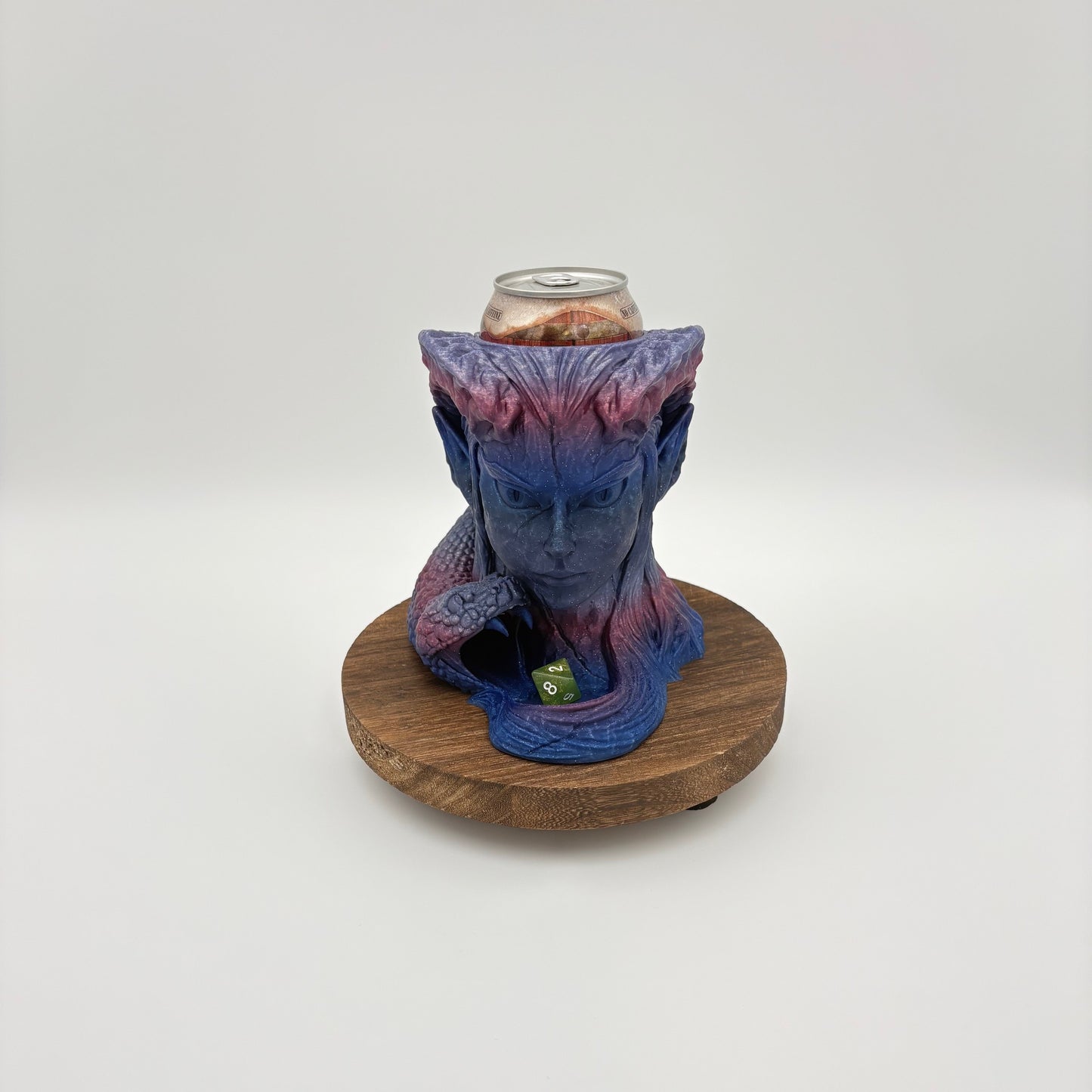 Infernal Gambit Can Holder & Dice Tower - Tiefling & Serpent Fantasy Accessory for TTRPGs - Approx. 6" x 5.5" x 5.5"