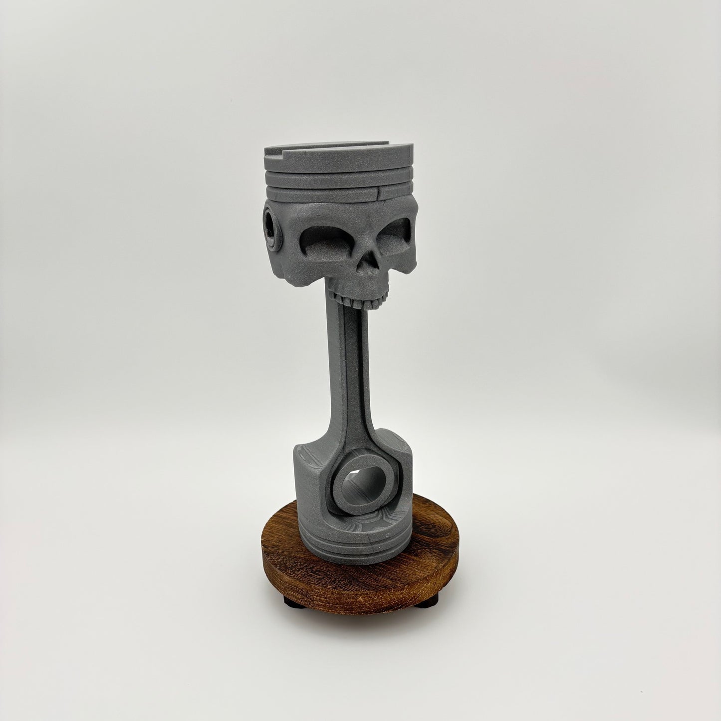 Piston Reaper Headphone Holder - Skull & Engine-Inspired - Approx. 3.5" x 3.5" x 11"