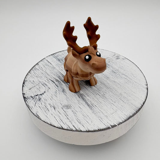 Moose - Articulated Wiggly 3D Printed Flexi Fidget Desk Buddy - Approx. 2.25" Long x 2.5" Tall