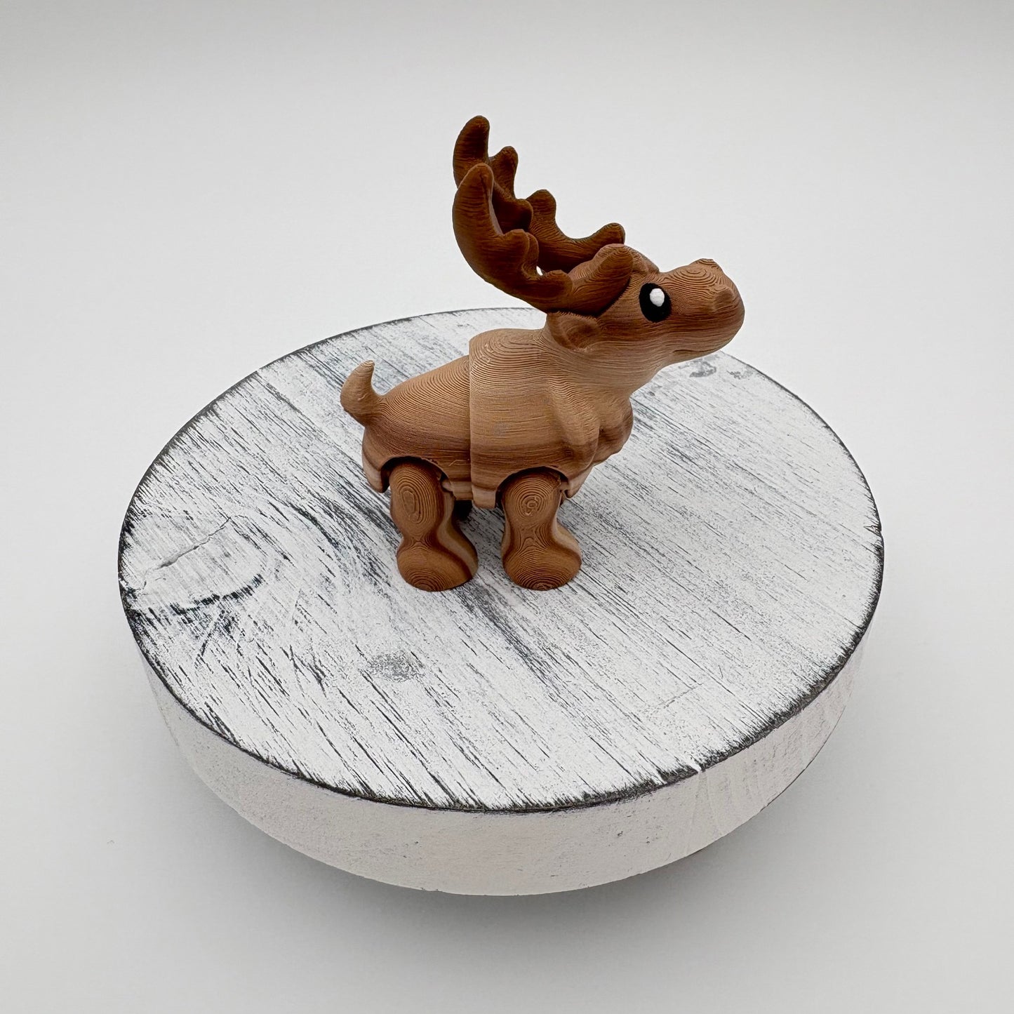 Moose - Articulated Wiggly 3D Printed Flexi Fidget Desk Buddy - Approx. 2.25" Long x 2.5" Tall