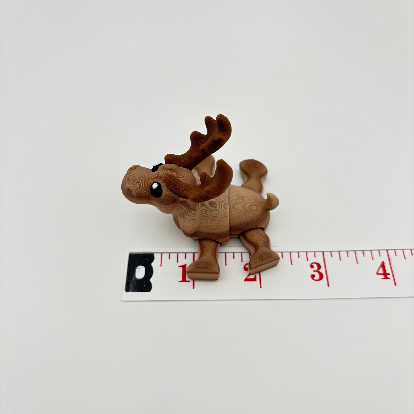 Moose - Articulated Wiggly 3D Printed Flexi Fidget Desk Buddy - Approx. 2.25" Long x 2.5" Tall