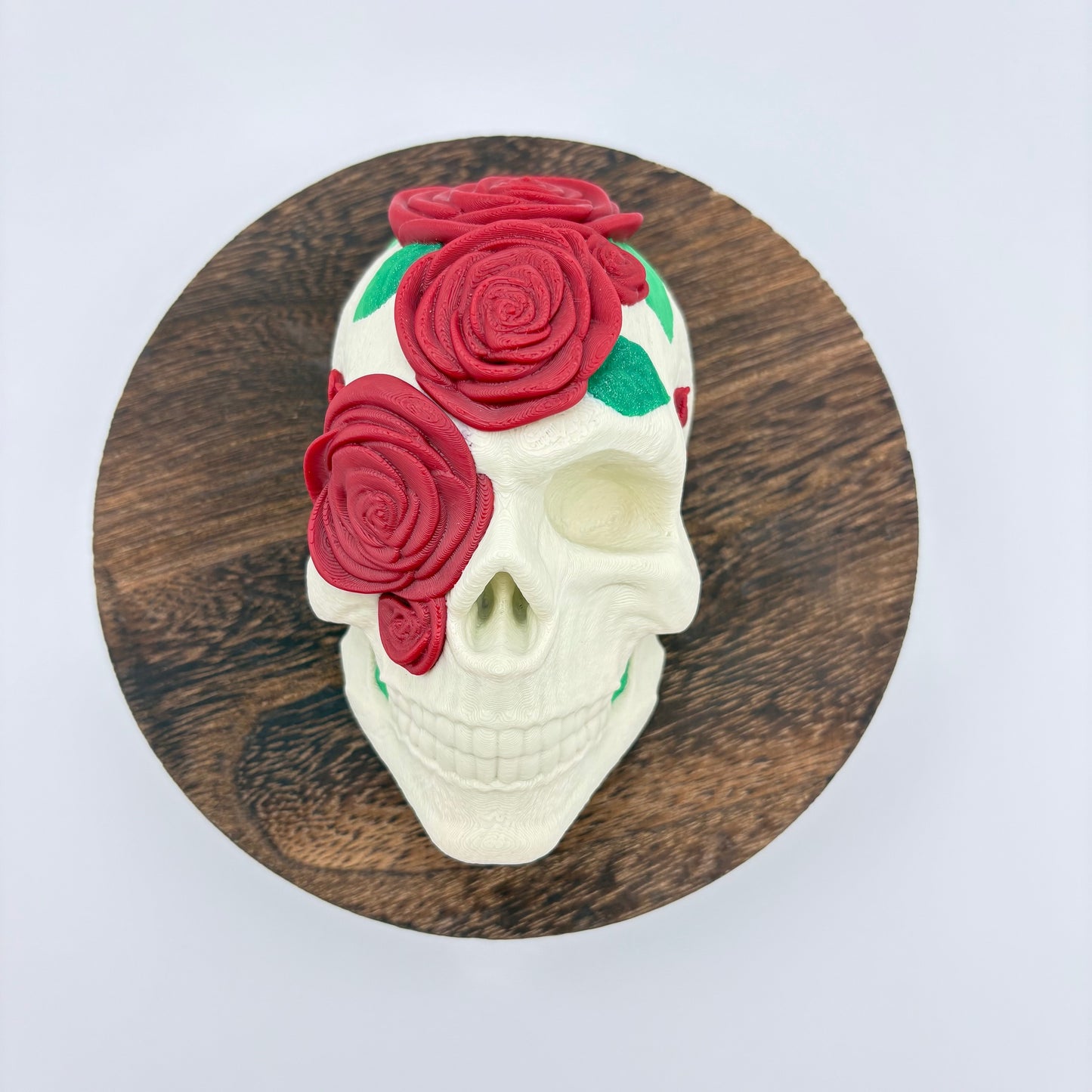 Skull Rose Wall Hanging - Gothic 3D Printed Dark Decor