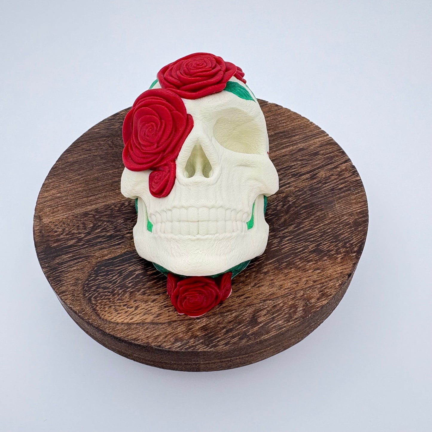 Skull Rose Wall Hanging - Gothic 3D Printed Dark Decor