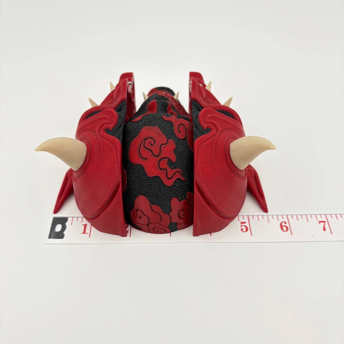 Behind Oni Wall Hangine - Intricate 3D Printed Japanese Style Mask Art