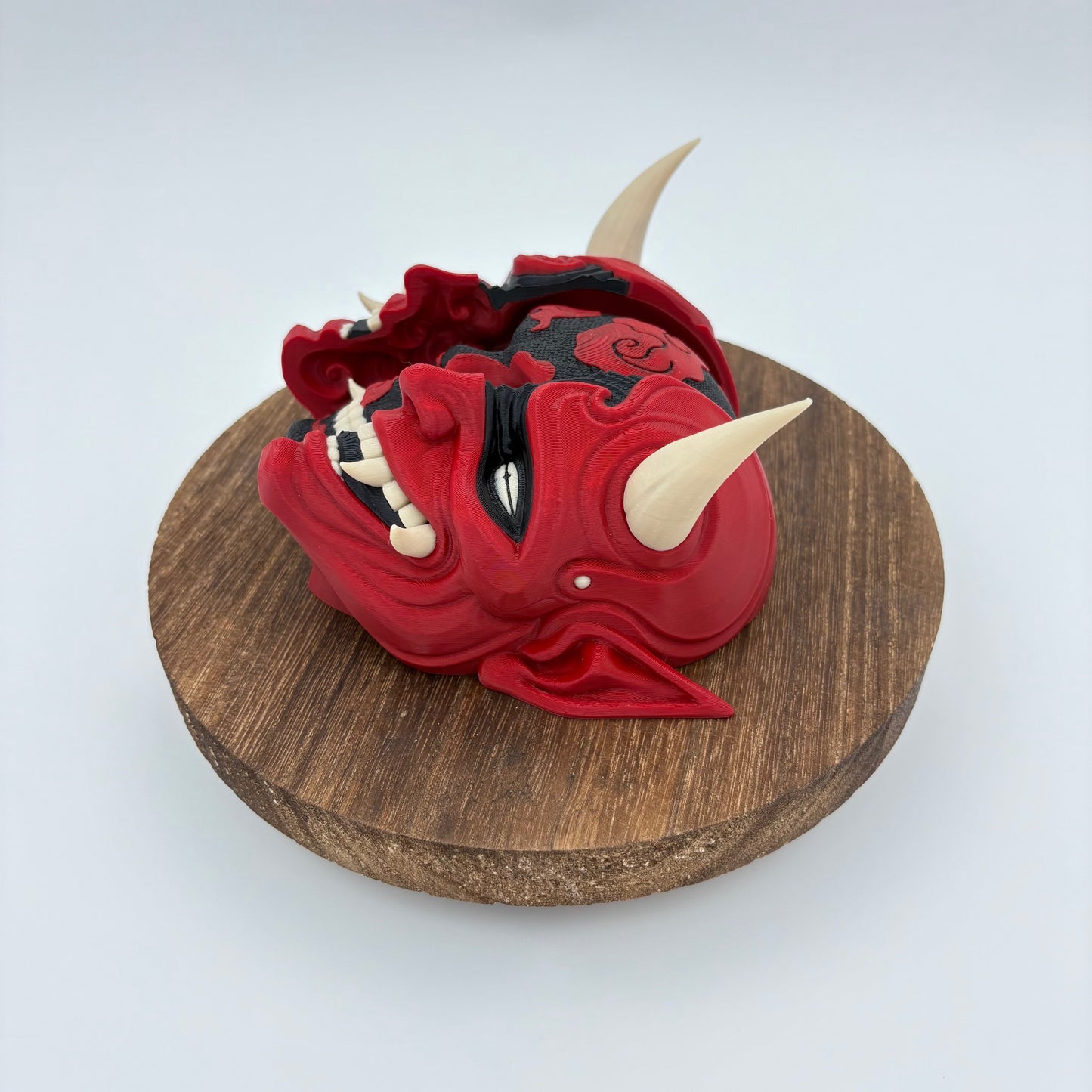 Behind Oni Wall Hangine - Intricate 3D Printed Japanese Style Mask Art