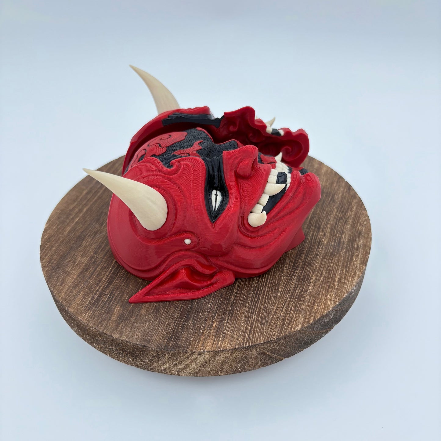 Behind Oni Wall Hangine - Intricate 3D Printed Japanese Style Mask Art