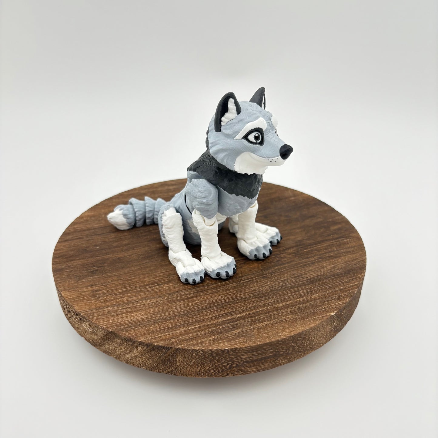 Wolves - Flexi 3D Printed - Howling Wolf & Smiling Wolf (approx. 4" tall Sitting)
