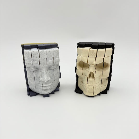 Pixel Skull & Lady – Flexi Wall Art - Fidget-Friendly 3D Print
