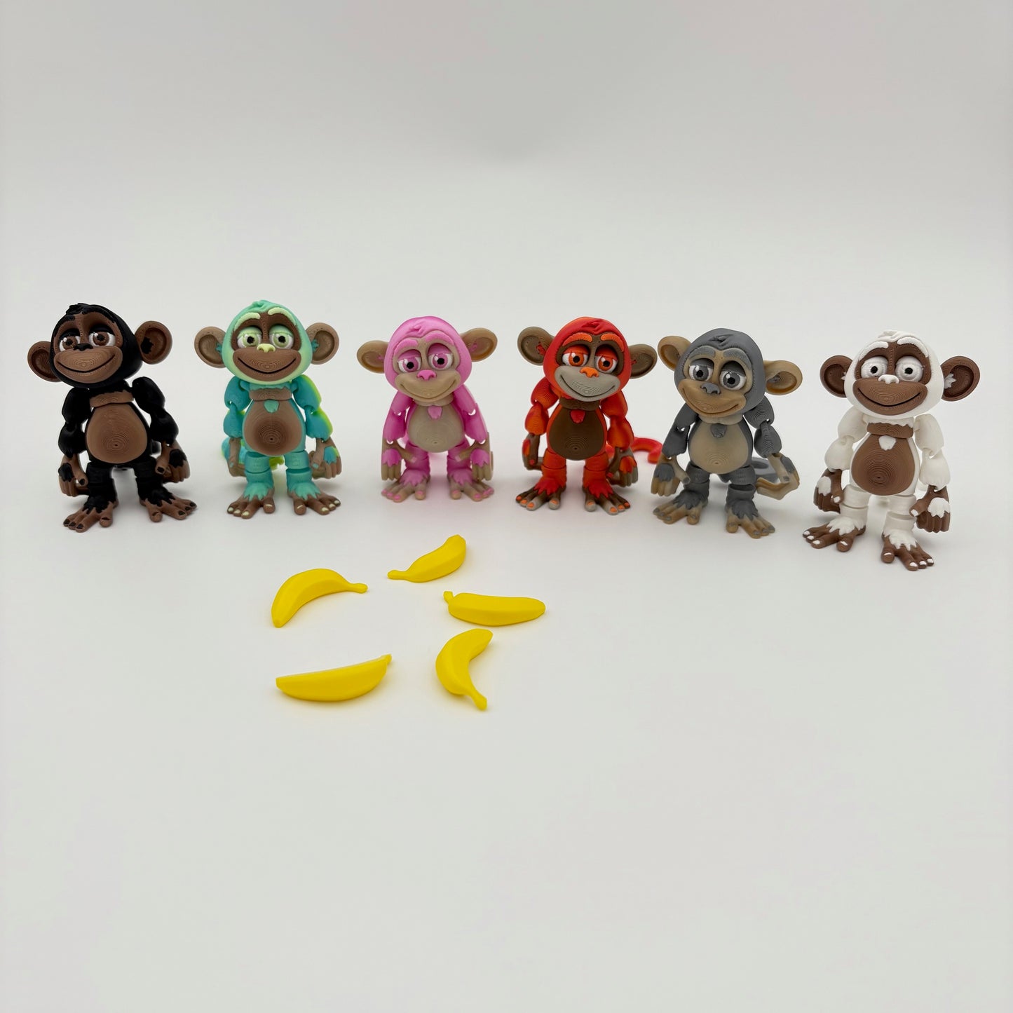 Monkeys Small - 2.5" Tall - 3D Printed Fidget Fun