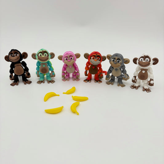 Monkeys Small - 2.5" Tall - 3D Printed Fidget Fun