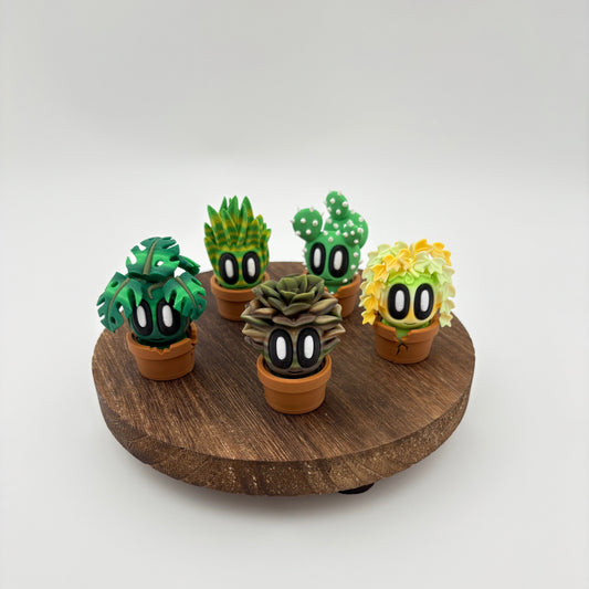 Mini Plant Collectibles - Cute 3D Printed Desk Plants | Monstera, Ivy, Succulent, Snake, Prickly Pear Collectible Decor