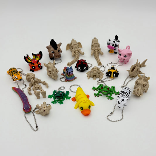 Keychains & Charms - 3D Printed, Articulated, Adorable & Unique!